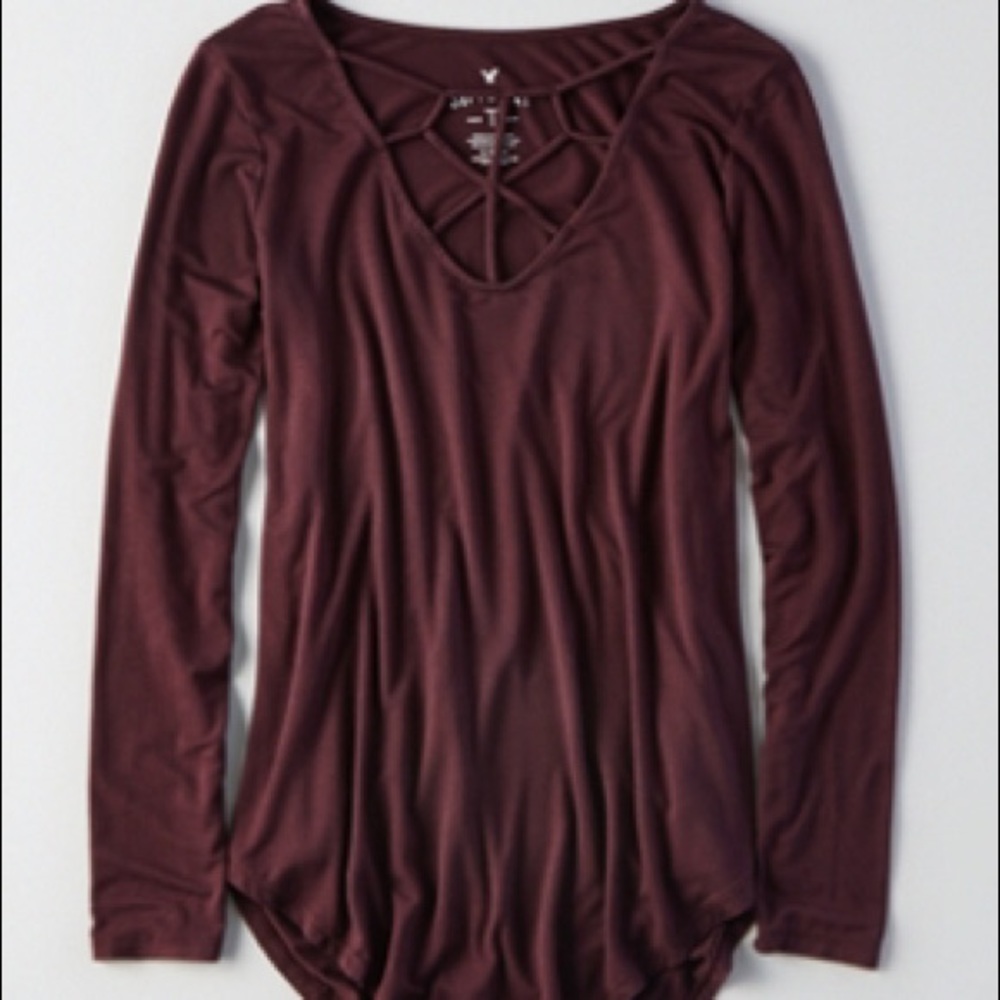 AEO SOFT & SEXY CAGE FRONT T-SHIRT